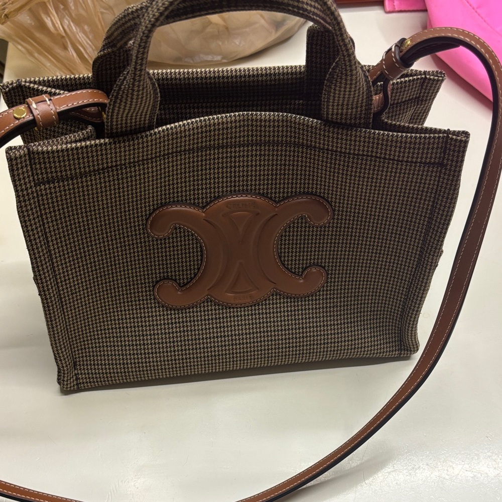 Brown Houndstooth Handbag
